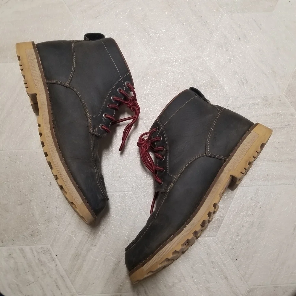 KEEN The 59‎ Black Oiled Leather Lace-up Hiking Work Moc Toe Boot Mens 9M
